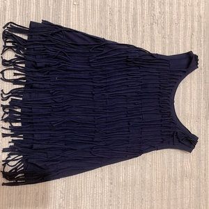 Navy Blue fringe tank. Super soft. Flowers By Zoe
